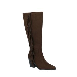 Time And Tru Faux Suede Tall Fringe Boots
